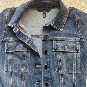 White House Black Market Fit and Flare Denim Jacket Size Small